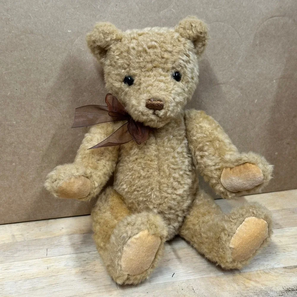 Gund Gundy 2001 Plush Bear Unisex Small Tan Brown Ribbon Vintage Excellent